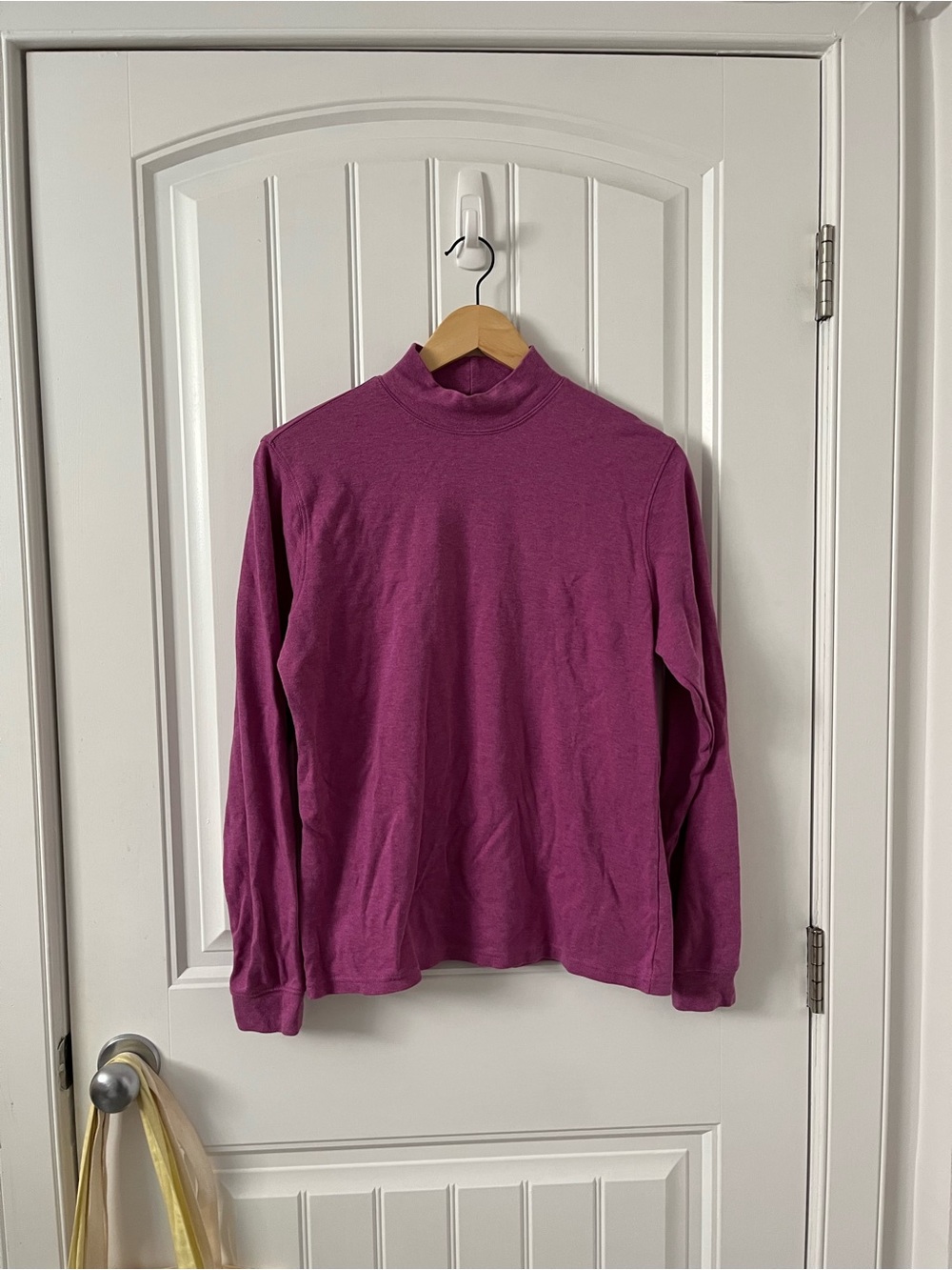 100% cotton raspberry turtleneck
